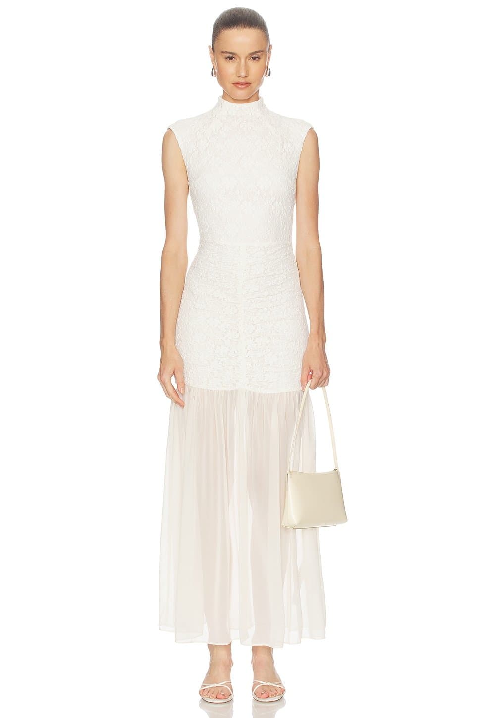 revolve Lace Ruched Maxi Dress