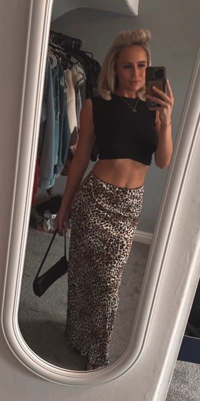 Bershka Leopard print maxi skirt