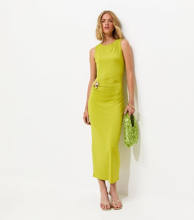New Look Women's Bright Green Starfish Charm Racerback Midi Dress New Look - 3