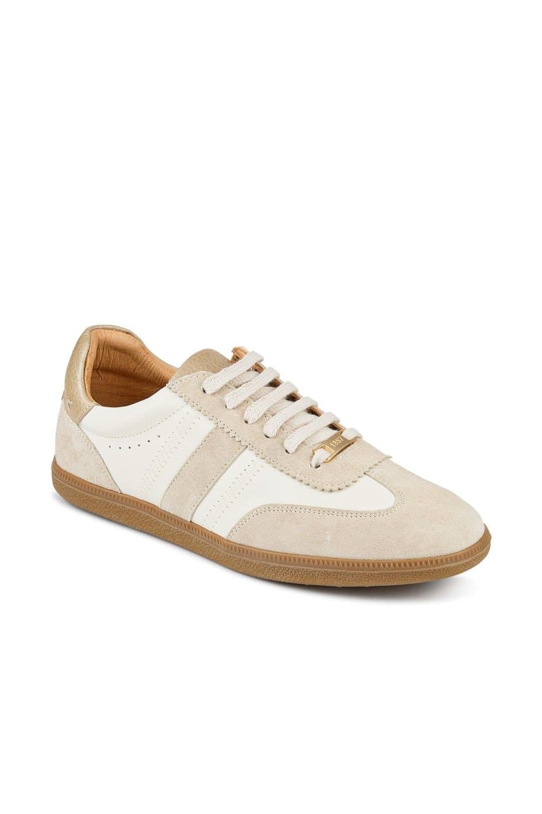 Jones Bootmaker Jones Bootmaker Women's Artea Leather Trainers in Beige