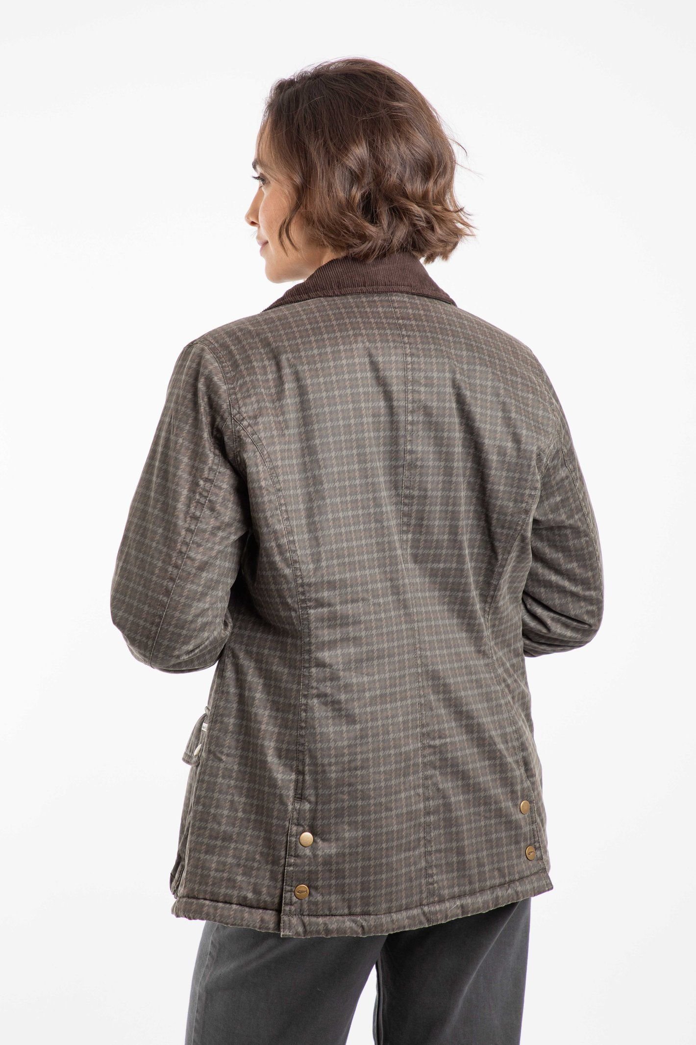 Weird Fish Weird Fish Women's Osanna Printed Wadded Country Jacket in Brown - 3