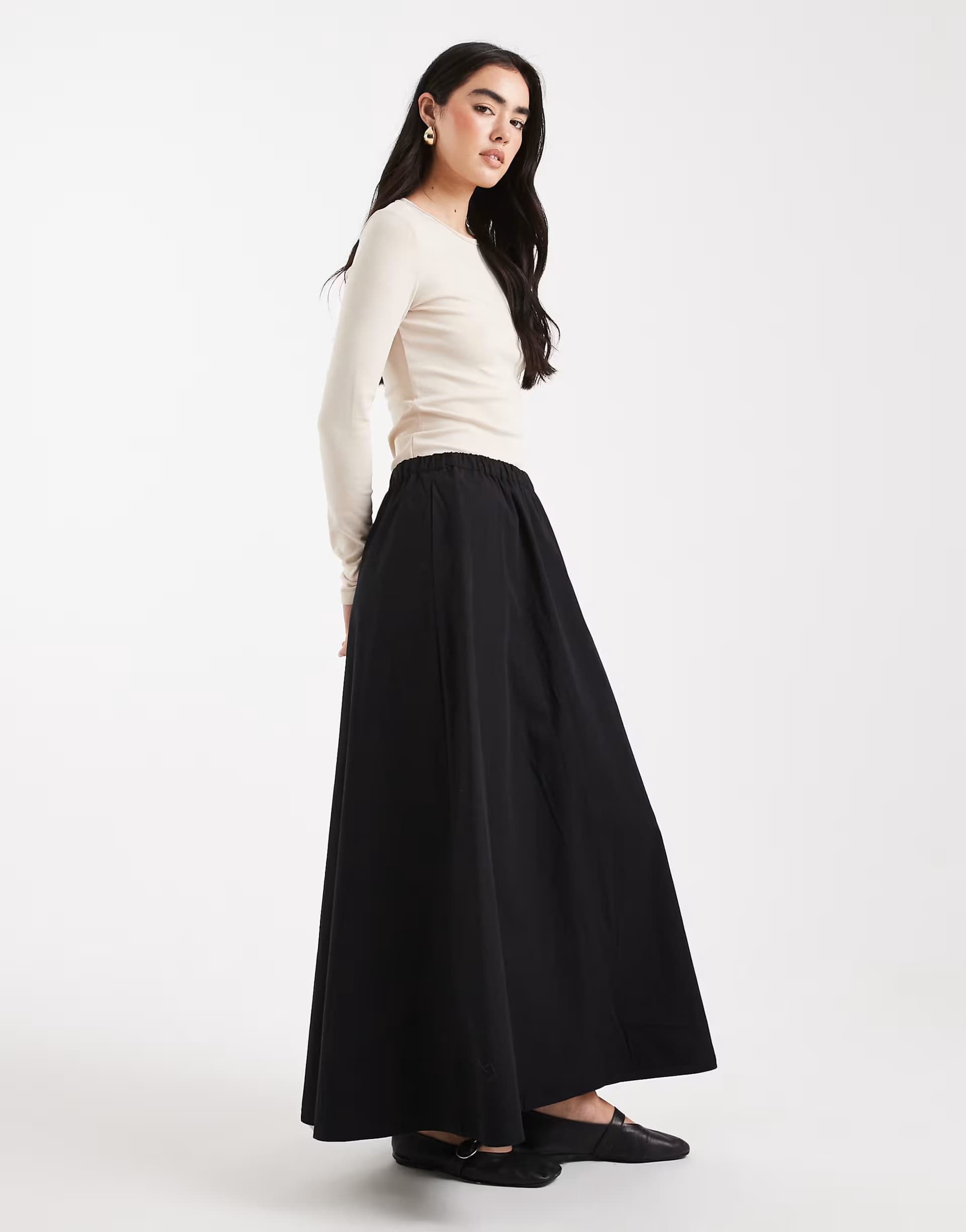 ASOS ASOS DESIGN volume maxi skirt in black