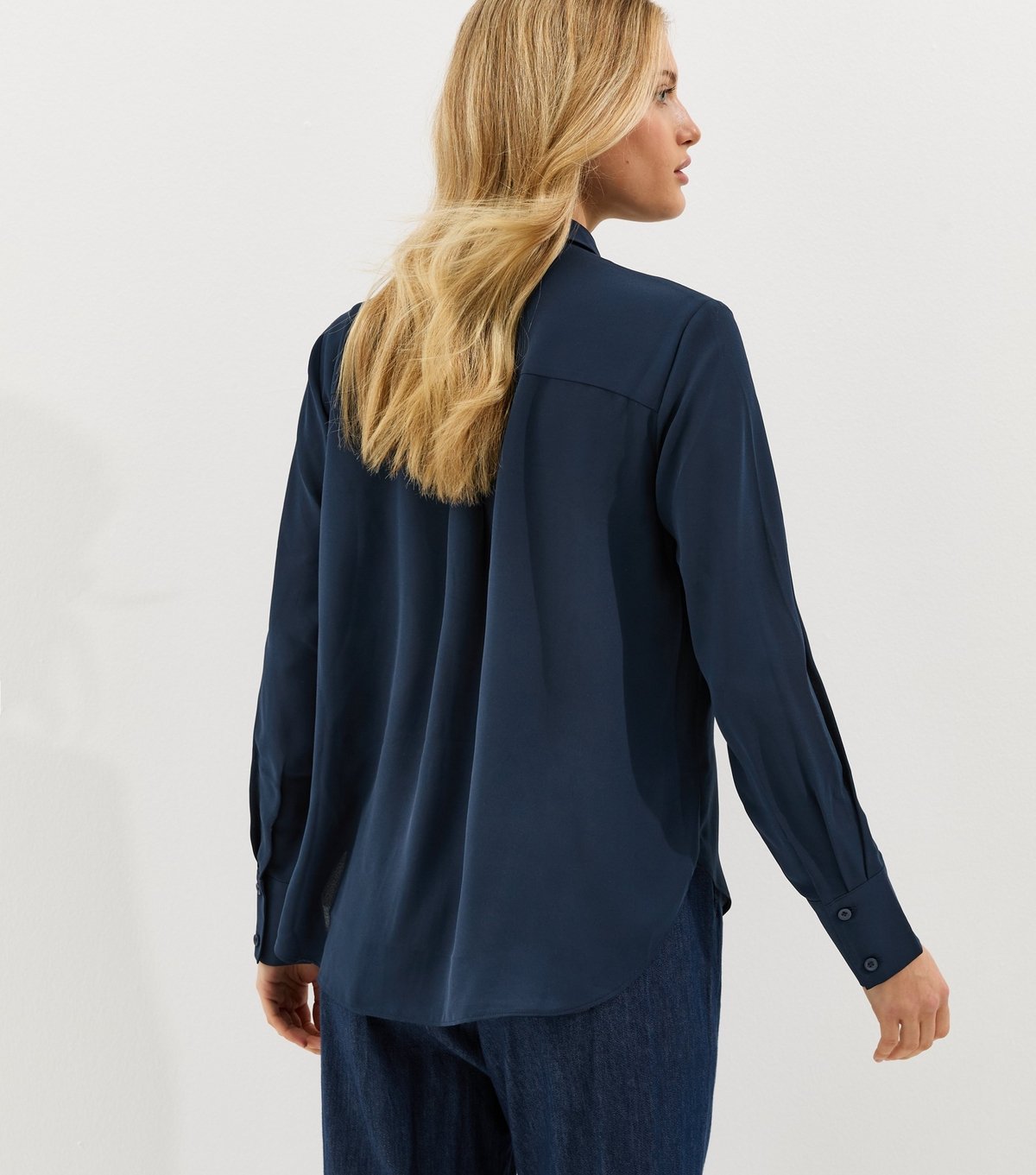 New Look Women's Navy Concealed Button Shirt New Look - 4