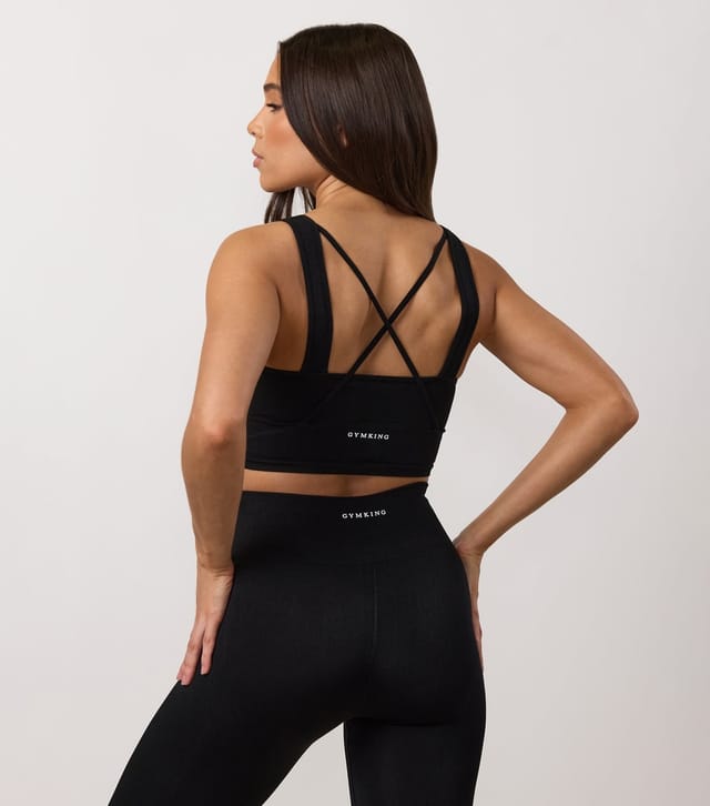 Gym King Women's Black Poise Seamless Tank Top Gym King New Look - 3