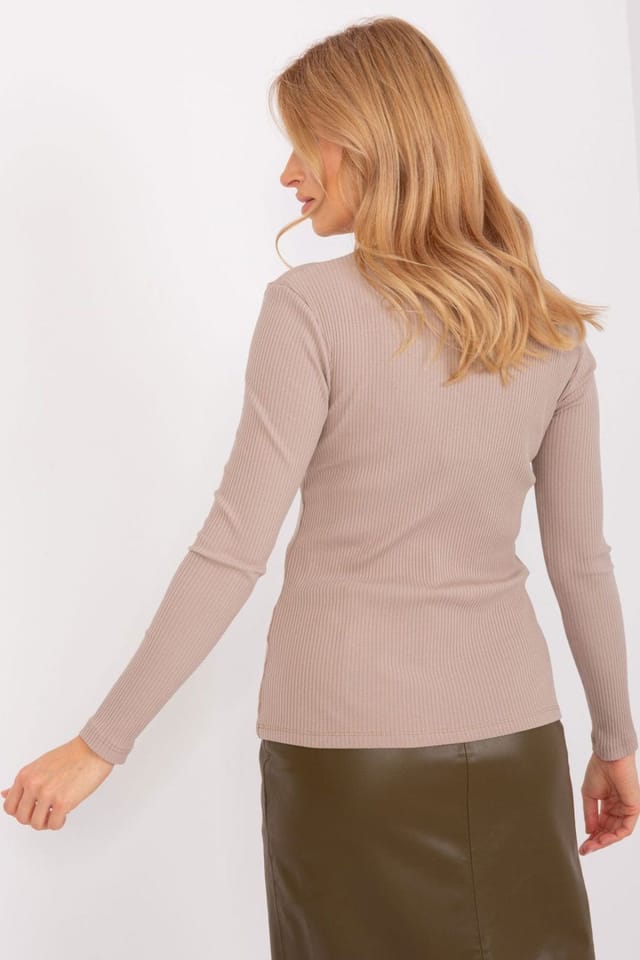 Love Lace Love Lace Women's Everyday Fitted Cotton Heart Neck Blouse in Beige - 3