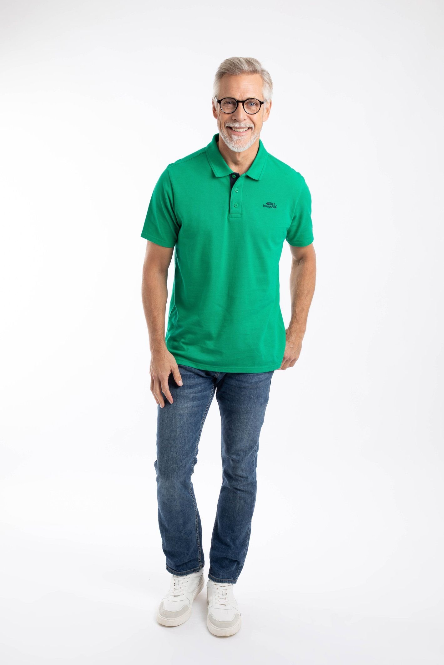 Weird Fish Weird Fish Men's Miles Pique Polo Shirt in Bright Green - 4