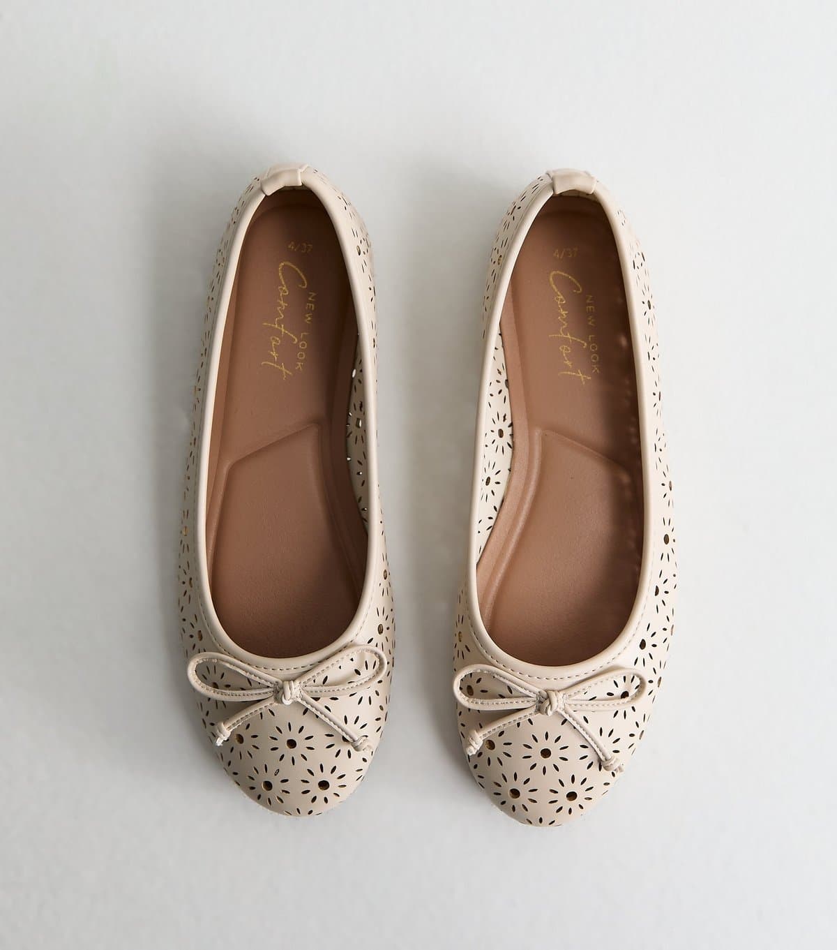New Look New Look Off White Faux Leather Ballet Flats