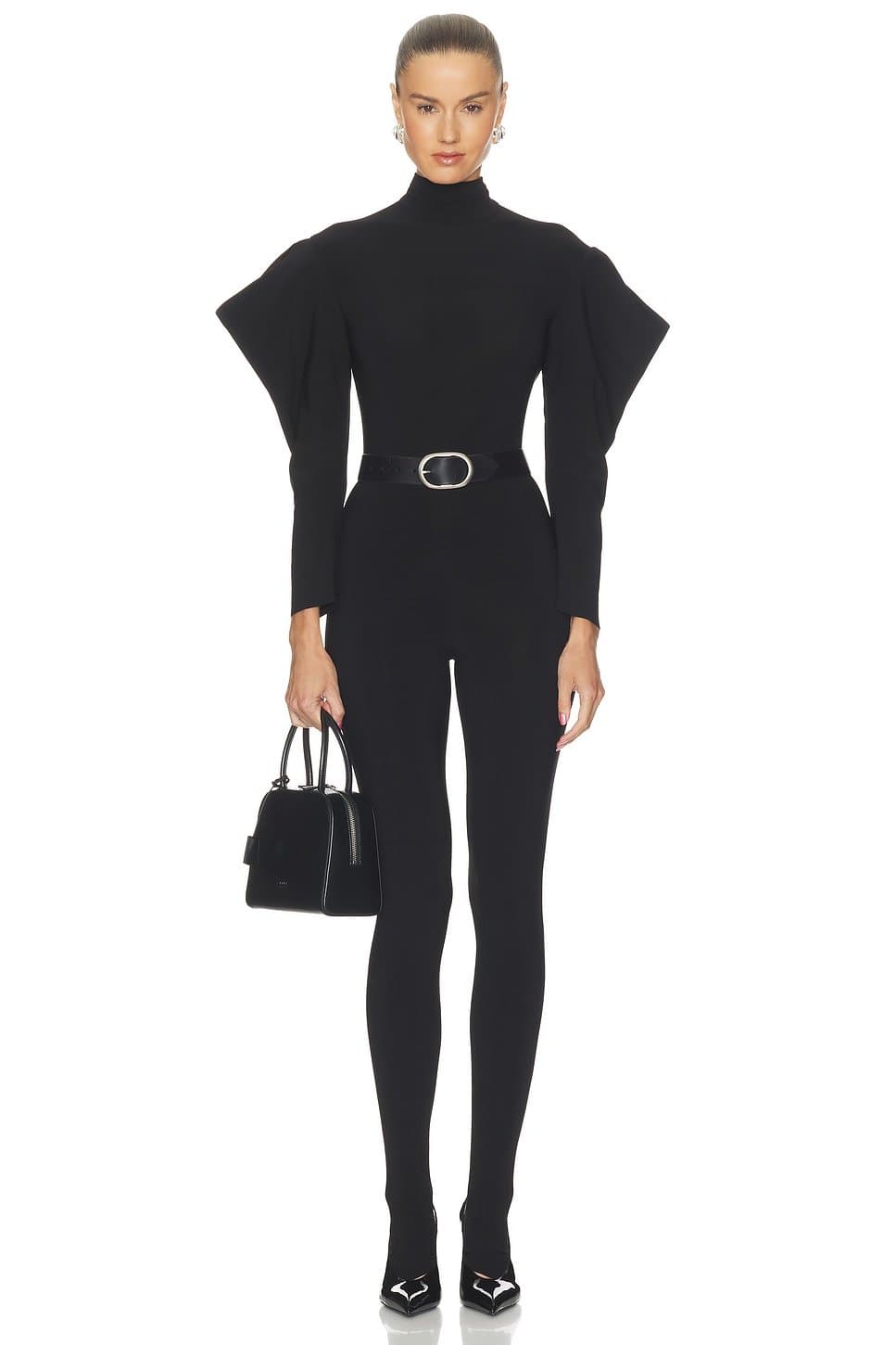 revolve Wing Sleeve Open Back Bow Neck Catsuit