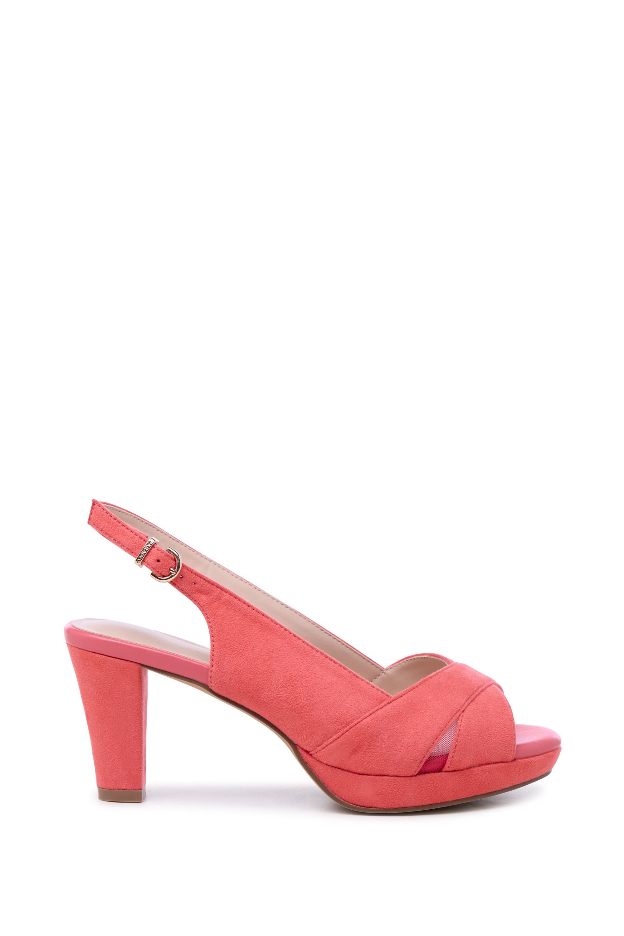Paradox London Paradox London Women's Louise' Block Heel Platform Sandals in Coral - 1