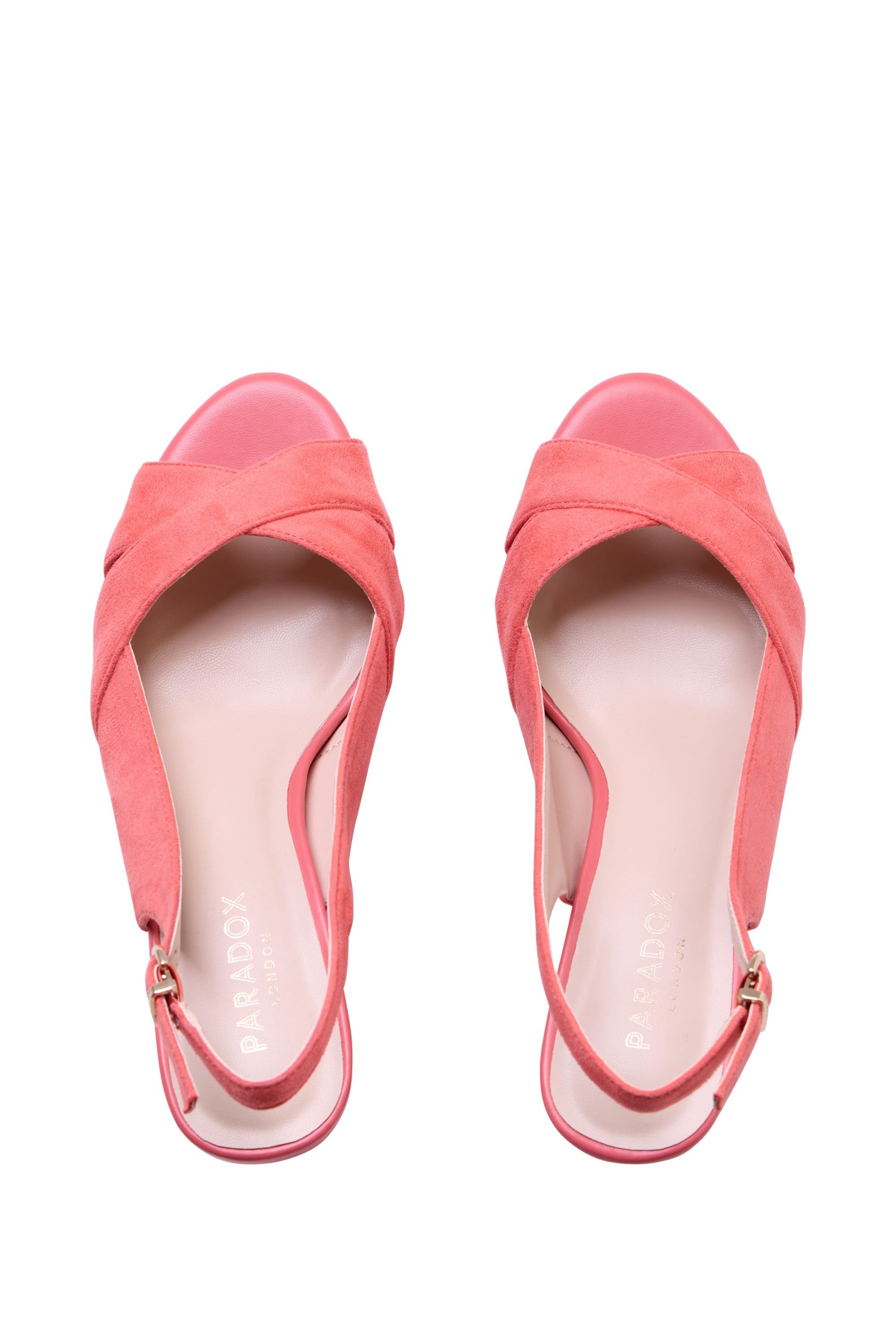 Paradox London Paradox London Women's Louise' Block Heel Platform Sandals in Coral - 3