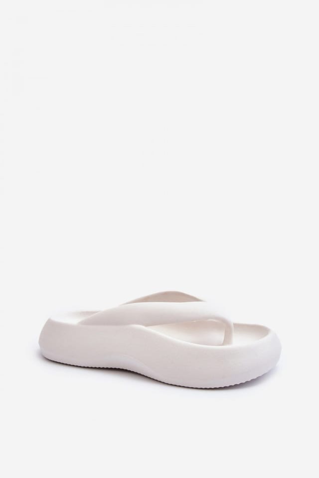 Love Lace Love Lace Women's Comfort Foam Flip Flops with Cushioned Platform Sandals in White - 2