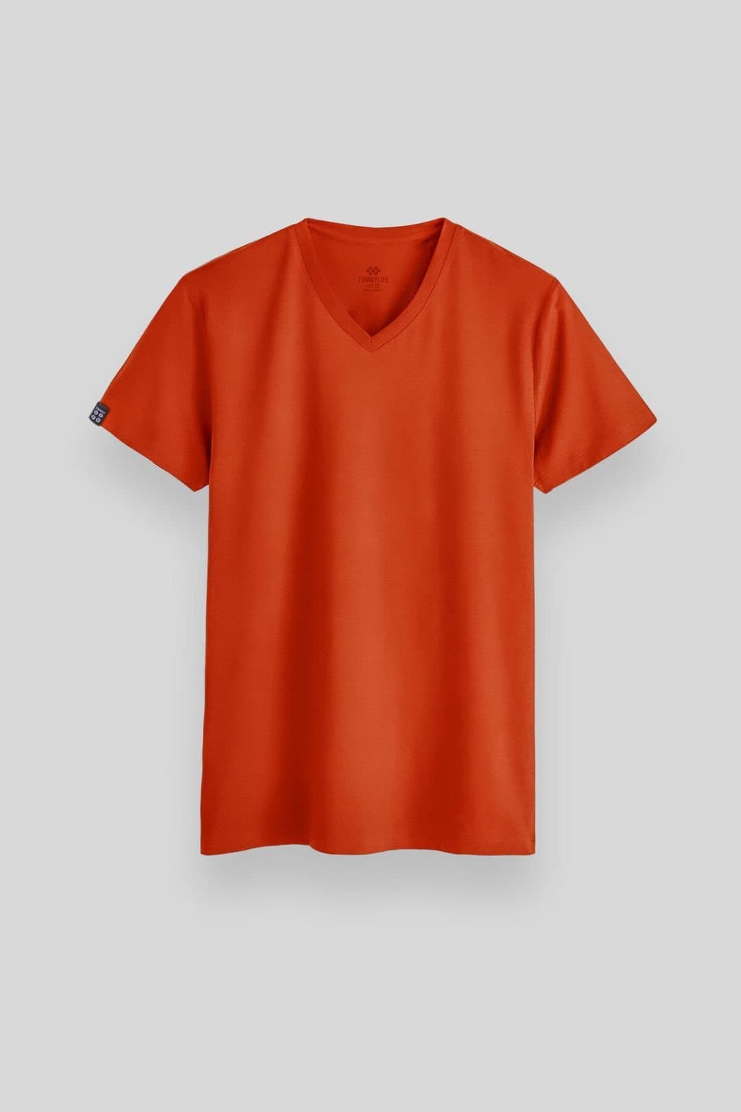 Tommy Life Tommy Life Men's V-Neck Short Sleeve T-Shirt in Orange