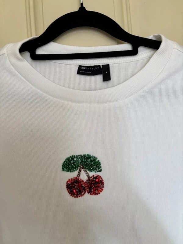 ASOS ASOS Design babytee with cherry embroidery