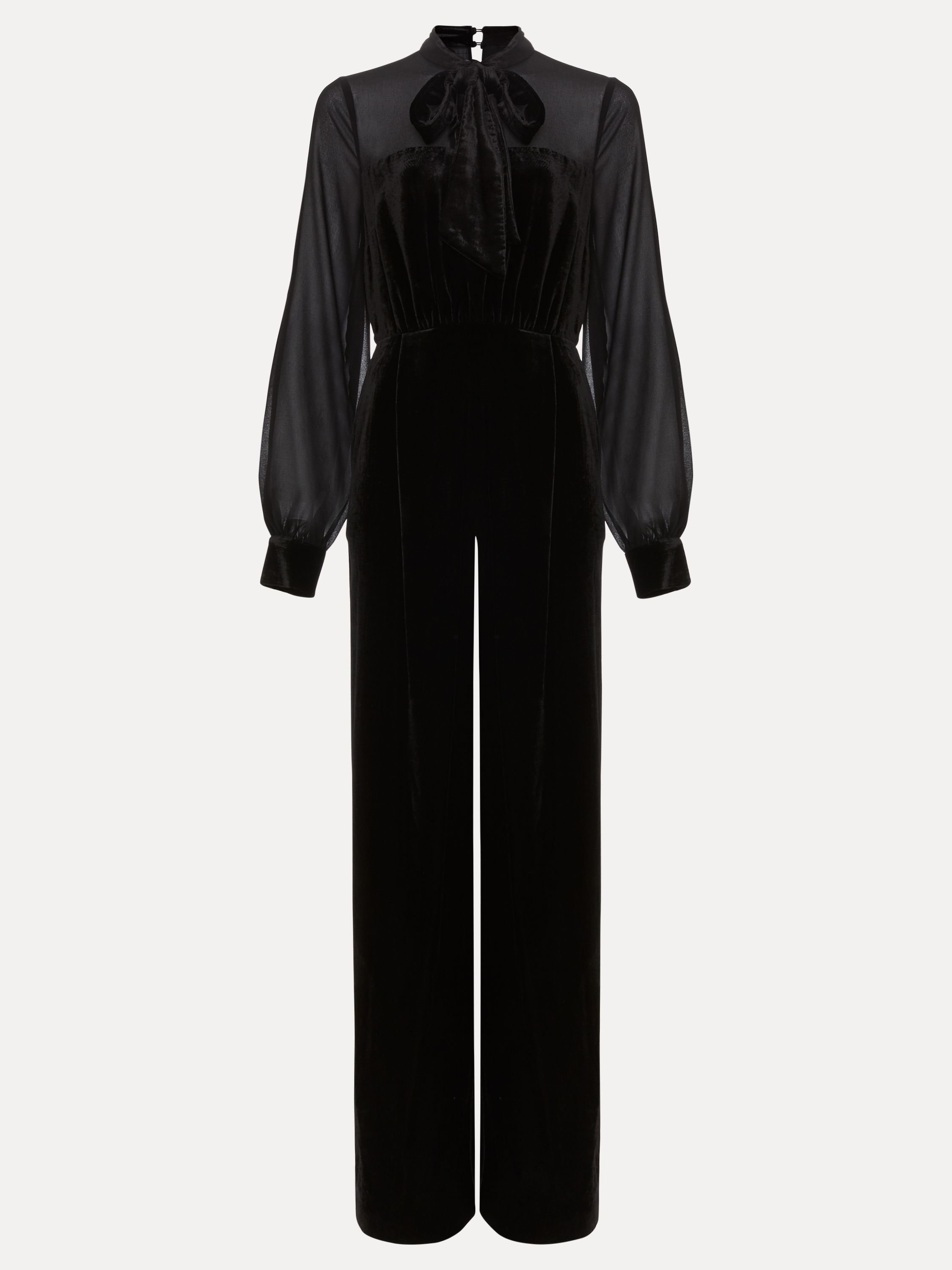 Phase Eight Phase Eight Women's Magie Velvet Tie Neck Jumpsuit in Black - 2