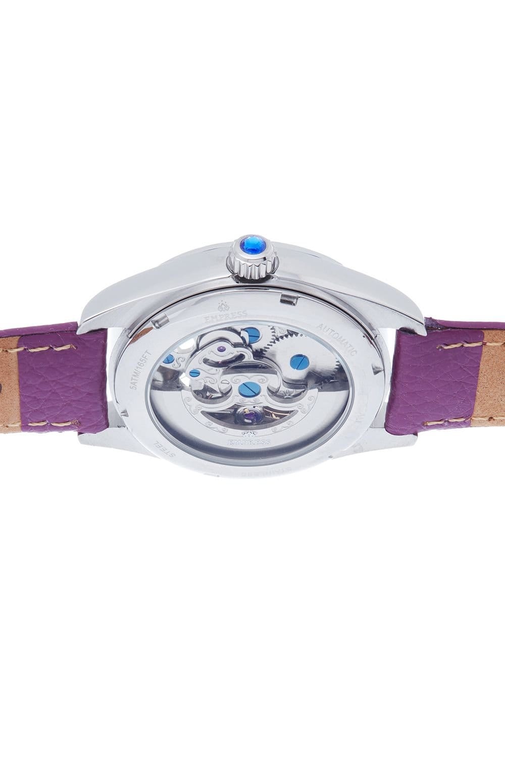 Empress Empress Women's Magnolia Automatic MOP Skeleton Dial Leather-Band Watch in Purple - 4