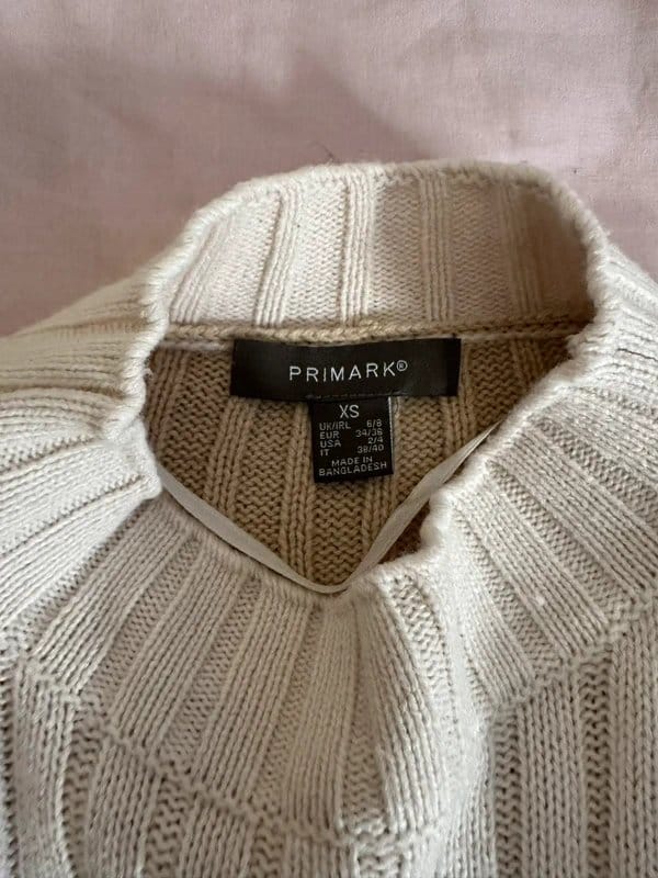 Primark Cream and Beige Two-Tone Knit Jumper