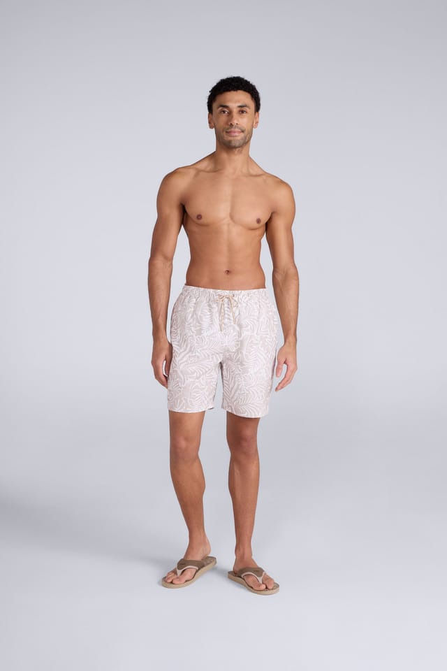 Animal Animal Men's 'Deep Dive' Lightweight Elastic Waist Quick Dry Printed Boardshorts in Light Beige - 2