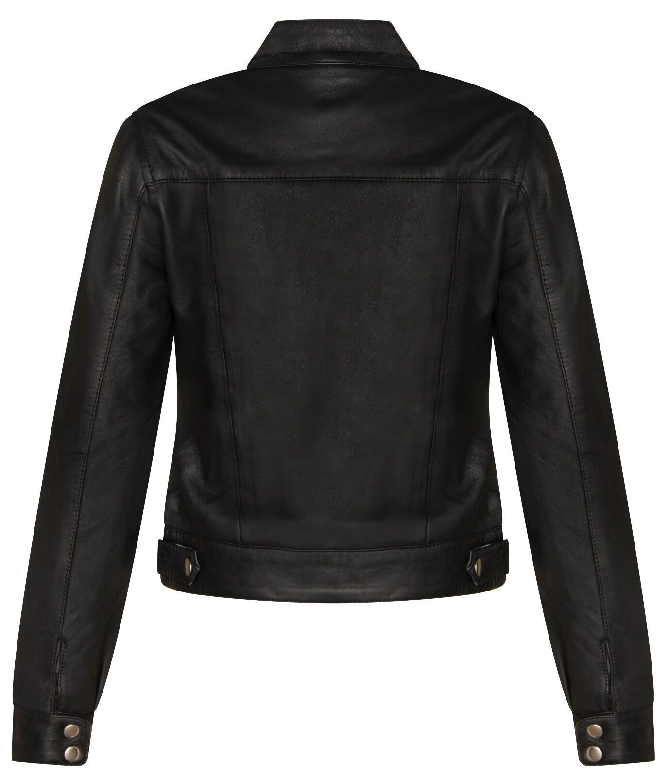 Infinity Leather Infinity Leather Women's Plain Leather Moto Biker Jacket-Braga in Black - 3