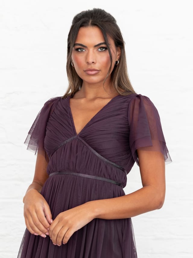 Anaya with Love Anaya with Love Women's Ribbon Detail Midi Dress in Purple - 2