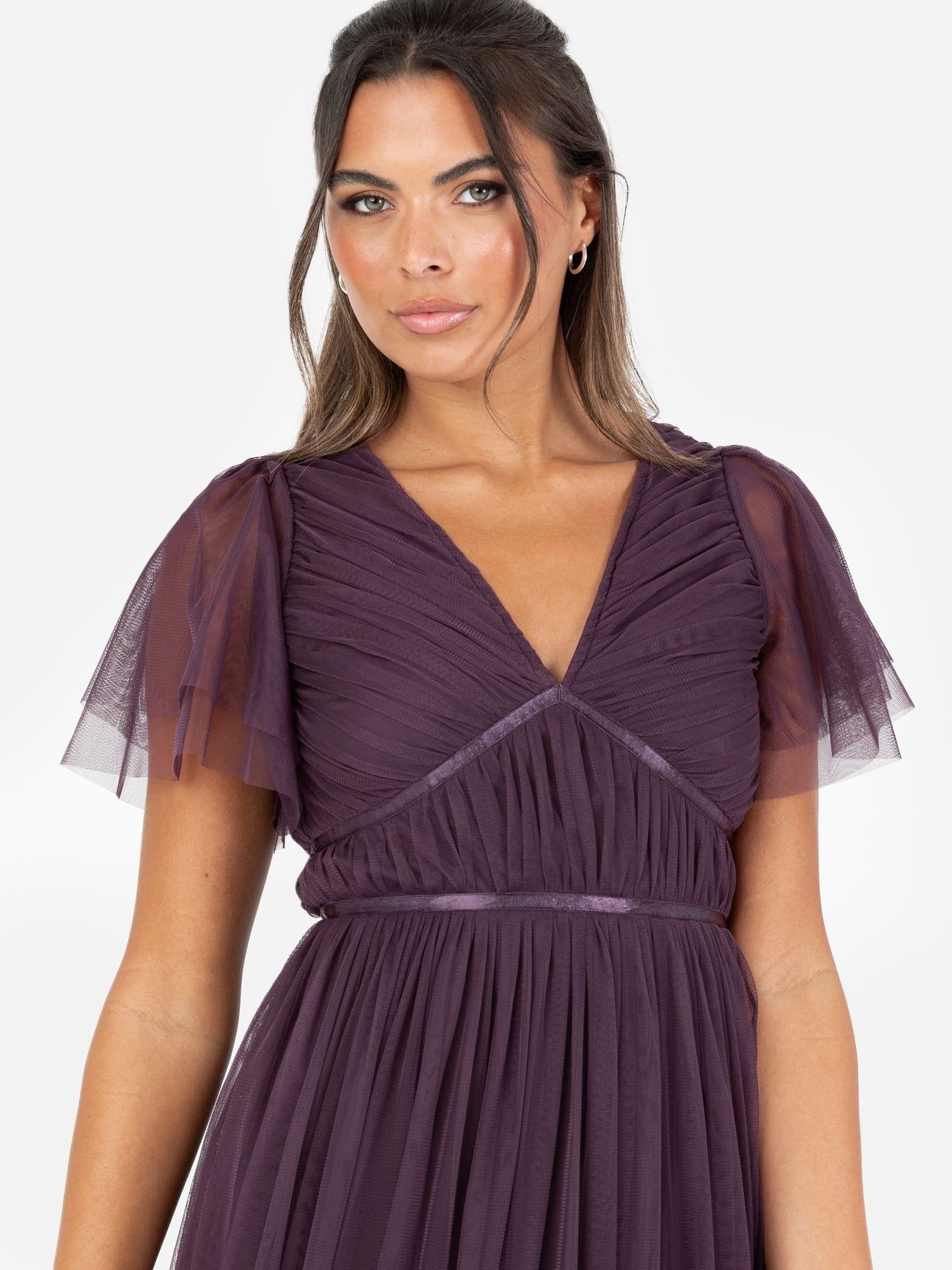 Anaya with Love Anaya with Love Women's Ribbon Detail Midi Dress in Purple - 4