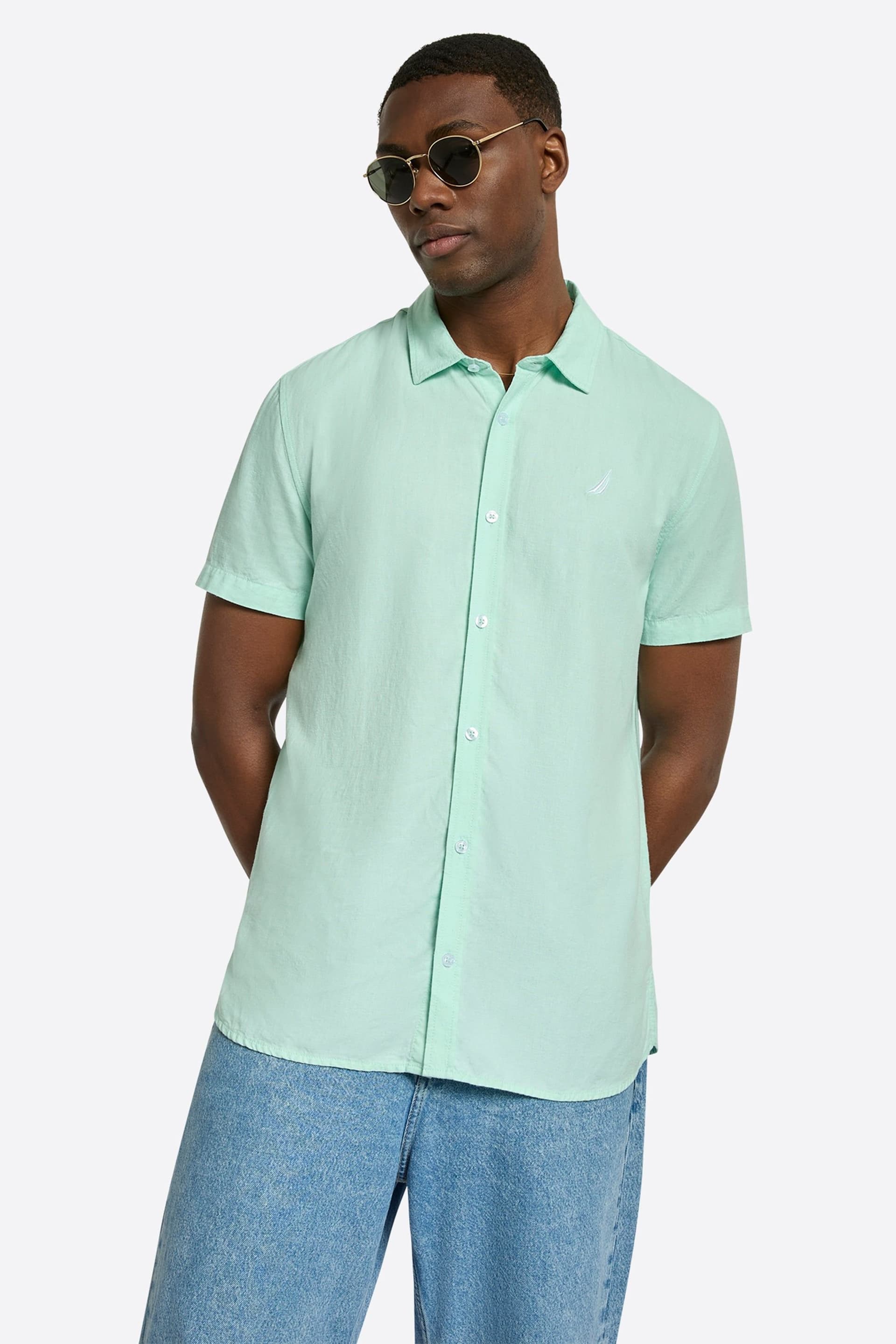 Nautica Nautica Men's Andre SS Shirt in Light Green