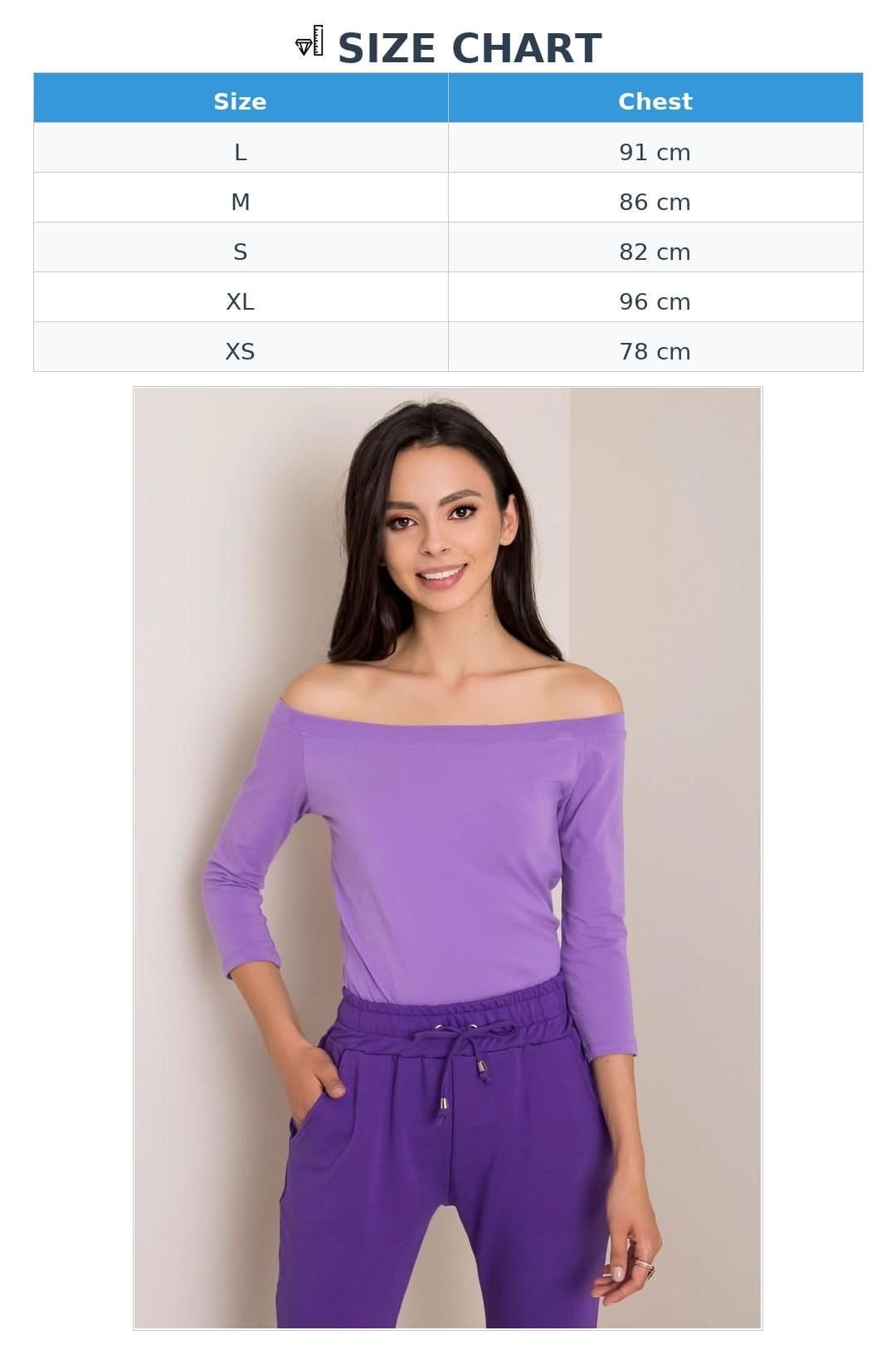 Love Lace Love Lace Women's Spanish Off-Shoulder Blouse Quarter Sleeves in Violet - 4