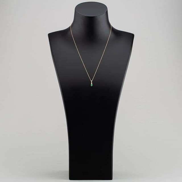 T.H.Baker T.H.Baker Women's 9ct Yellow Gold Emerald & Diamond Pendant Necklace QP00178-E YG - 2