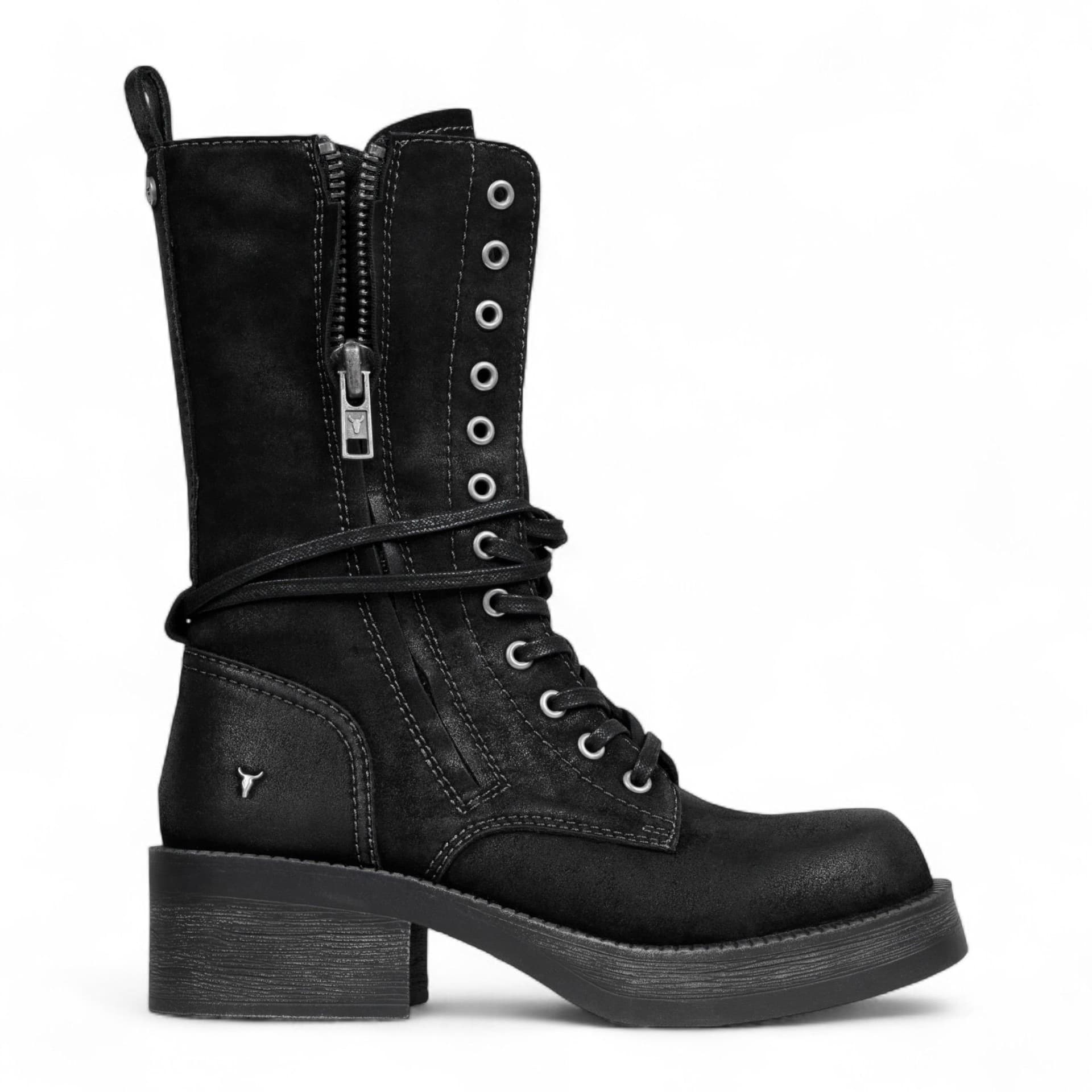Windsor Smith Windsor Smith Black Suede Combat Boots