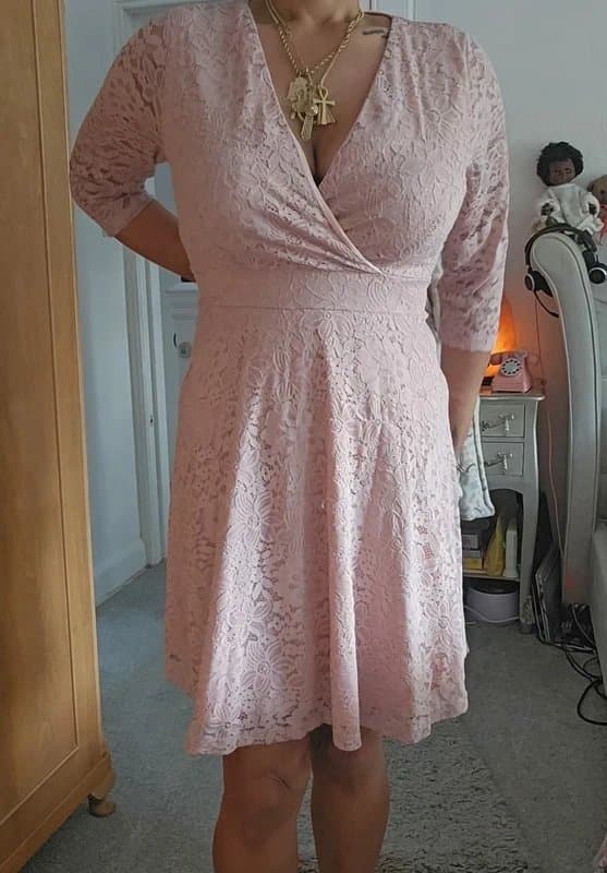 Mela London Pink lace mela 16 skater dress summer dress sundress race day christening wedding