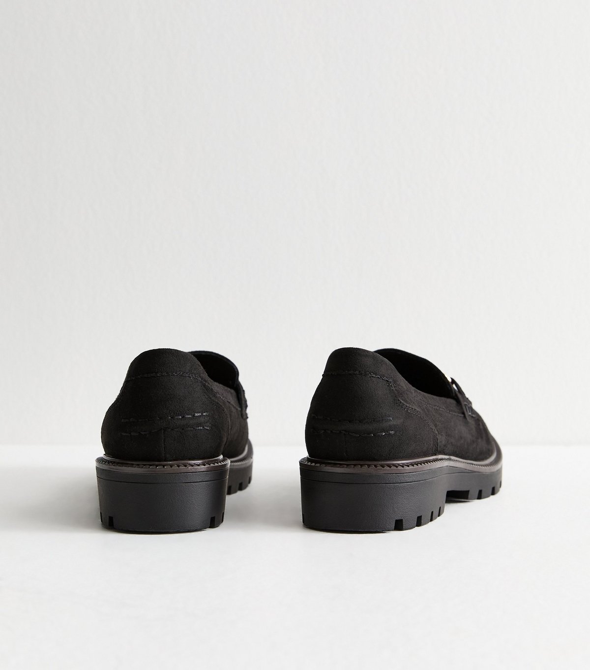 New Look Women's Black Suedette Buckle Penny Loafers Vegan New Look - 4