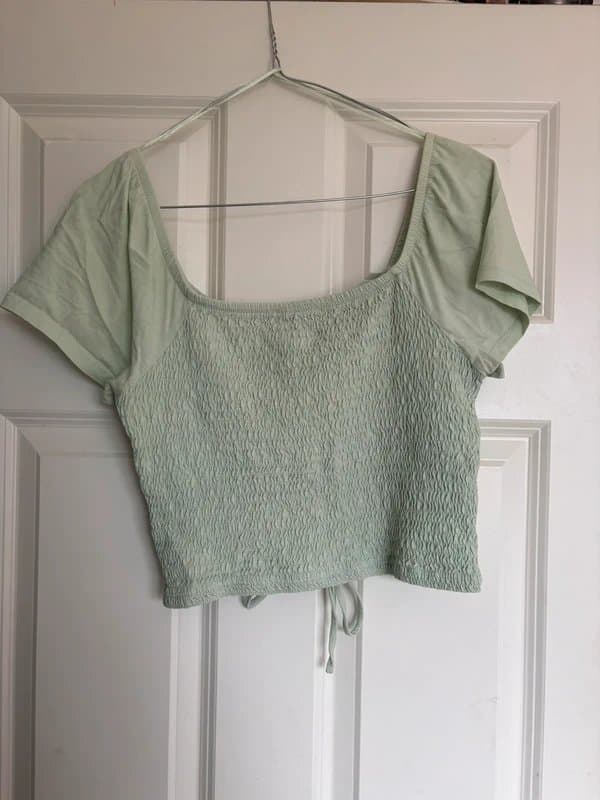 New Look New Look Size 12 Light Green Ruched Top