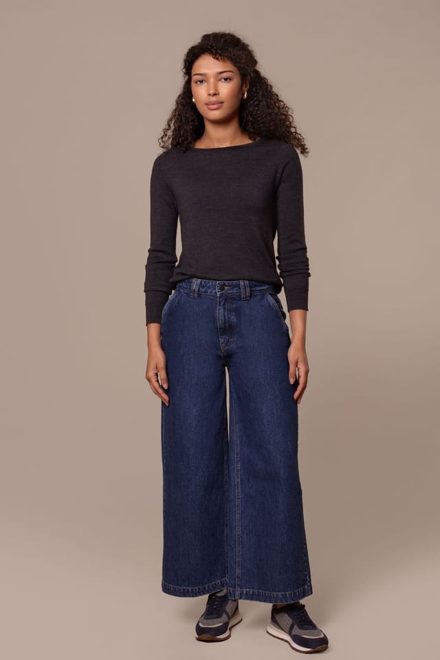 Celtic & Co Celtic & Co Women's Crop Wide Leg Trousers in Dark Indigo - 3