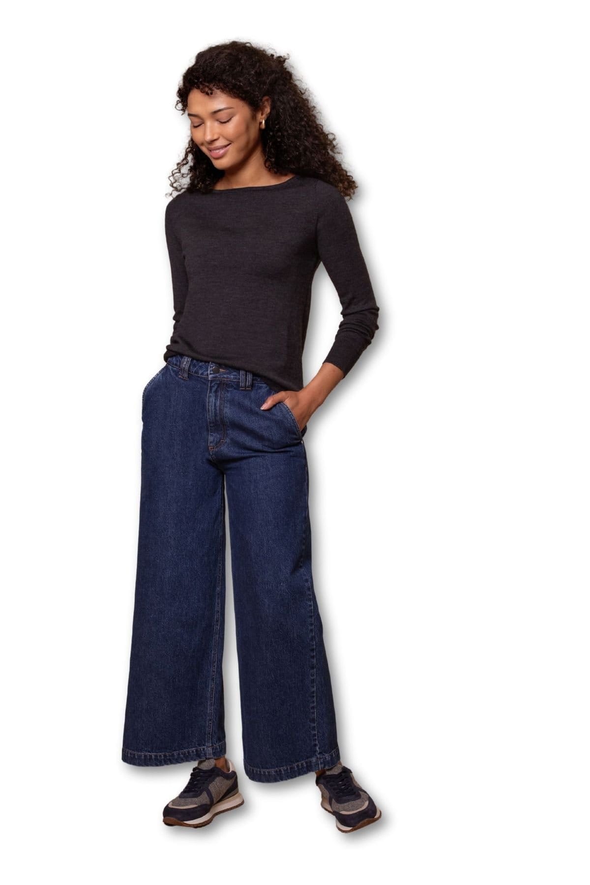 Celtic & Co Celtic & Co Women's Crop Wide Leg Trousers in Dark Indigo - 4