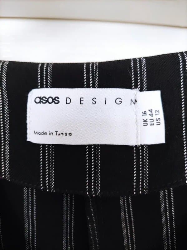ASOS ASOS waistcoat/ black&white/ delicate stripes/ 16