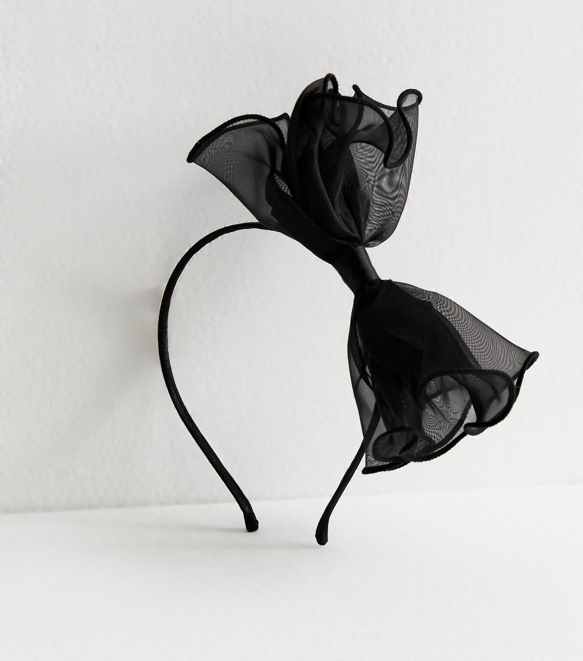 New Look Black Mesh Bow Headband New Look - 1