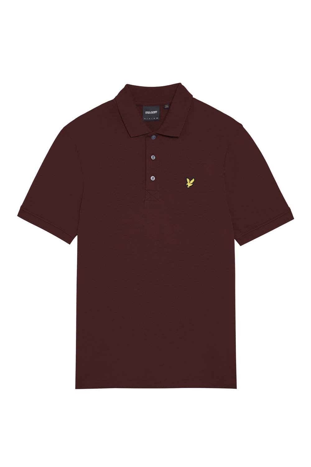 Lyle & Scott Lyle & Scott Men's Plain Polo Shirt Bottle Brown - 2