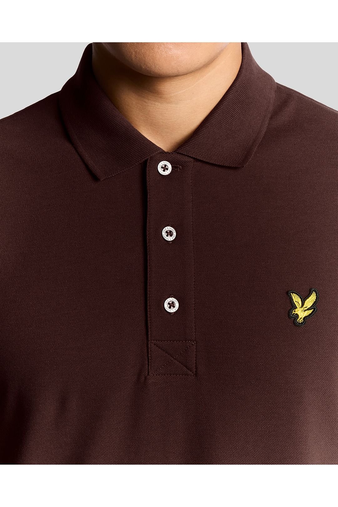 Lyle & Scott Lyle & Scott Men's Plain Polo Shirt Bottle Brown - 4
