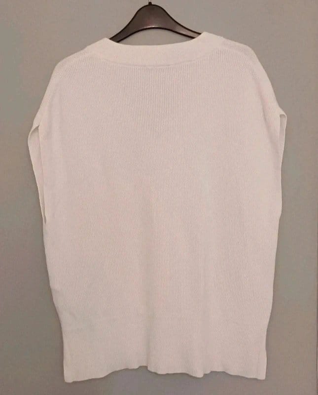 Mint Velvet White Cotton Blend Boxy Waistcoat - Size M