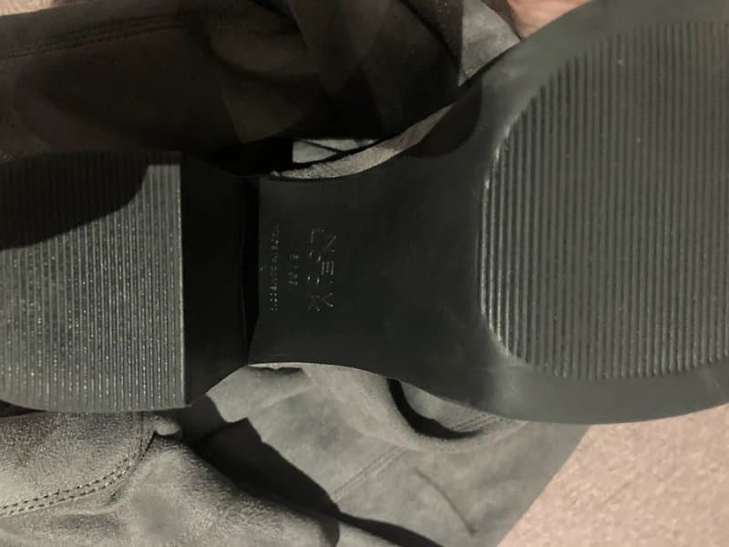 New Look Grey long boots velvet size 6