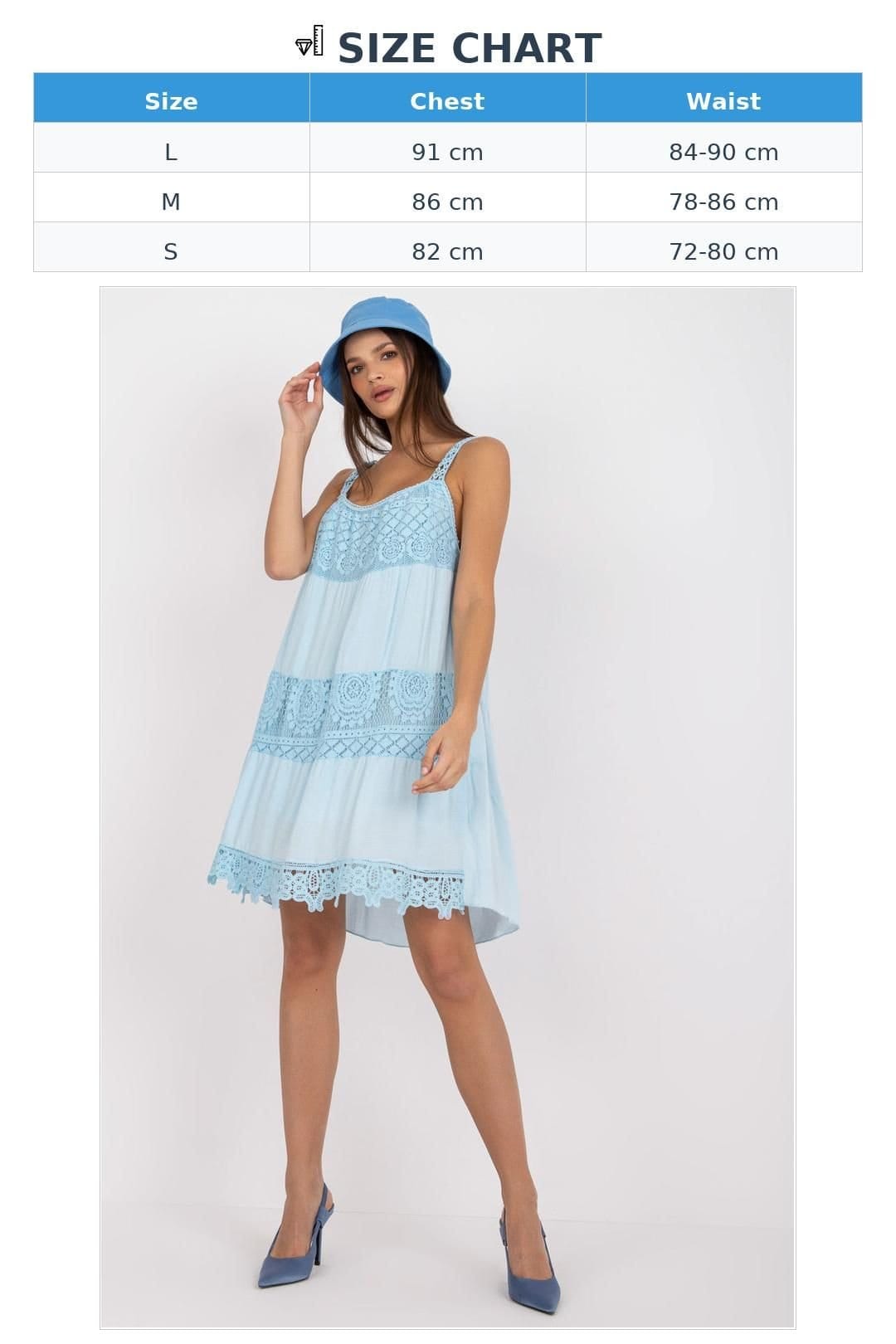 Love Lace Love Lace Women's Summer Heart Neckline Flared Strap Dress in Blue - 4