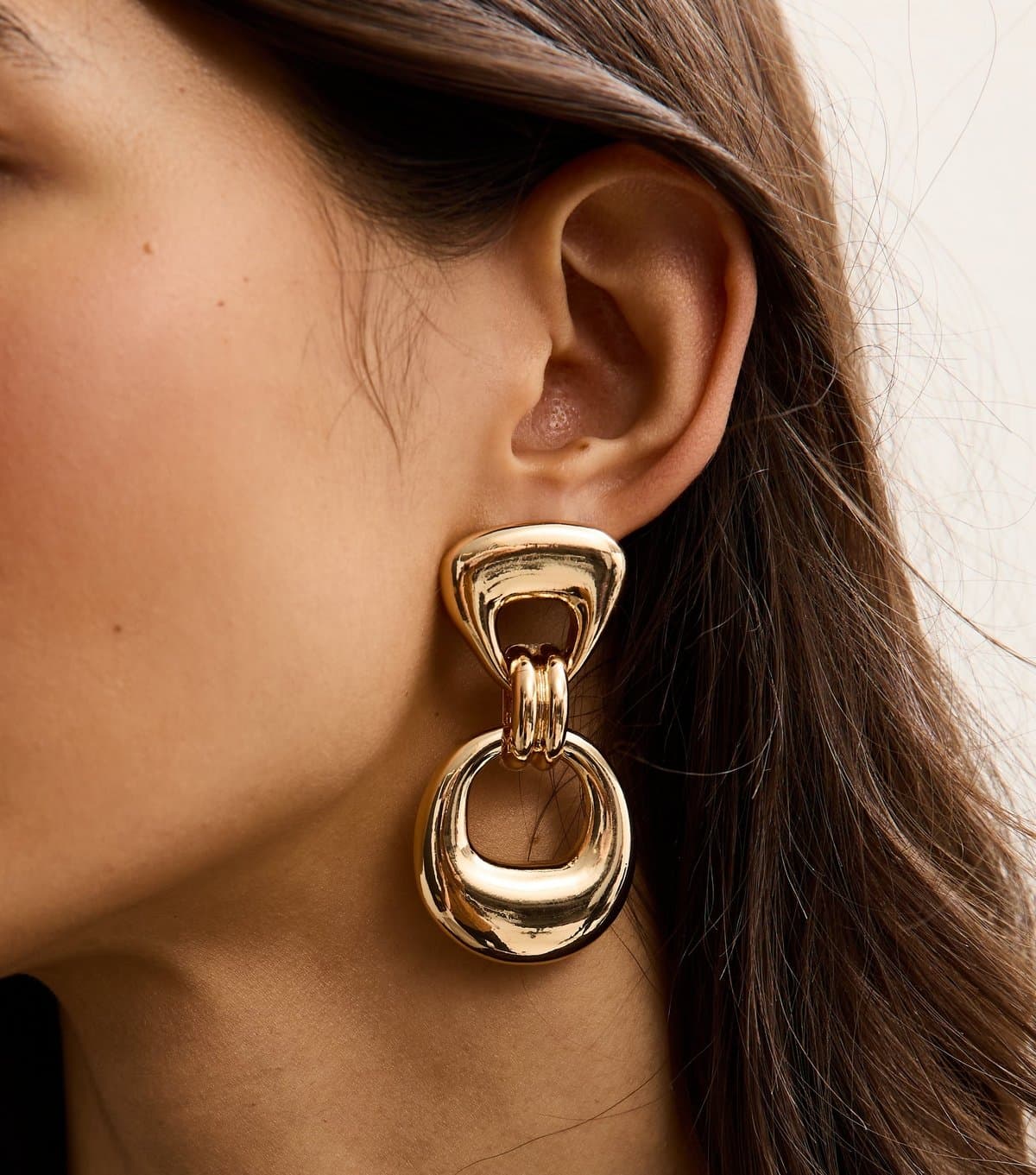 New Look New Look Gold Tone Circle Drop Earrings