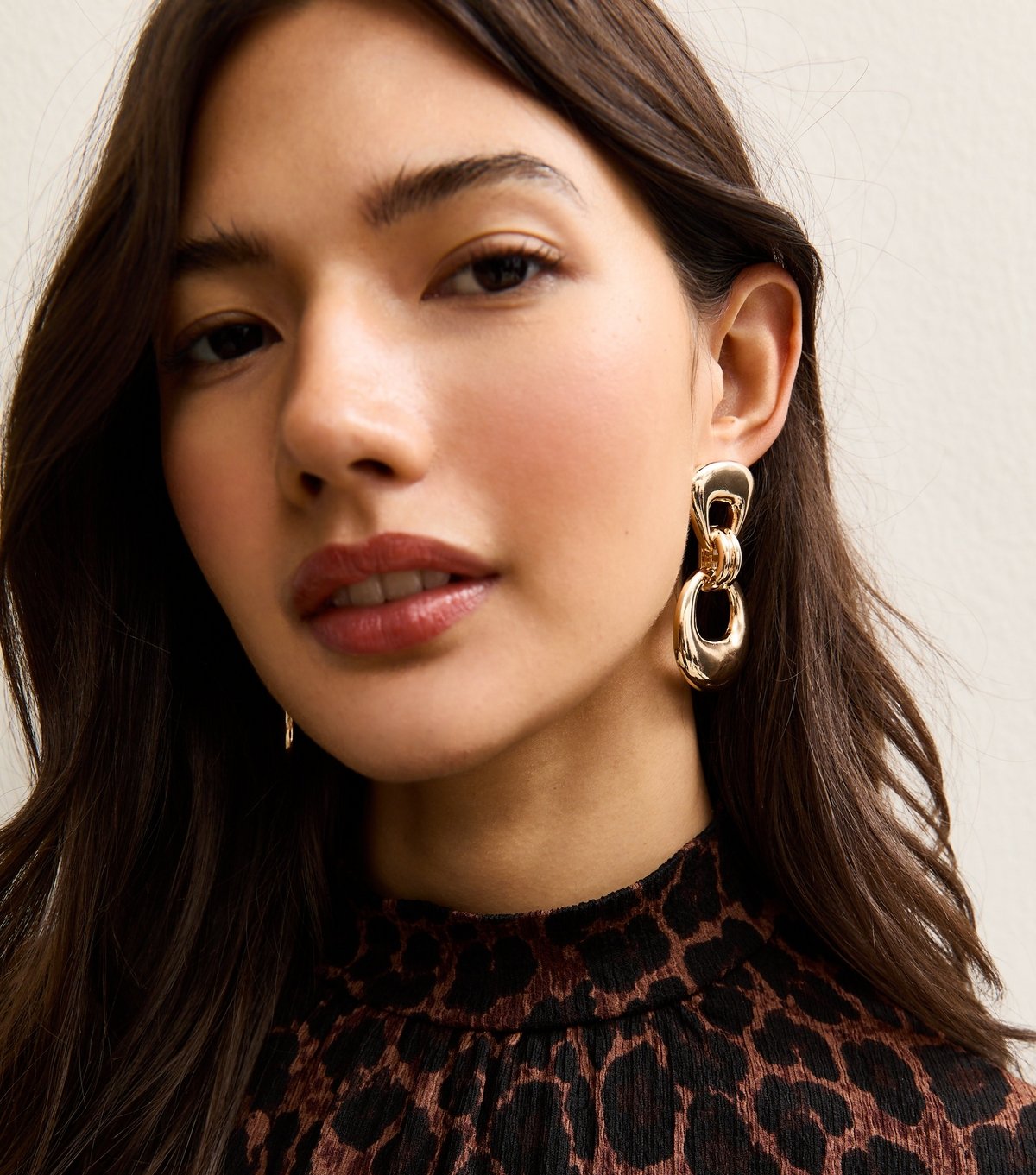 New Look Gold Tone Circle Drop Doorknocker Clip Earrings New Look - 2