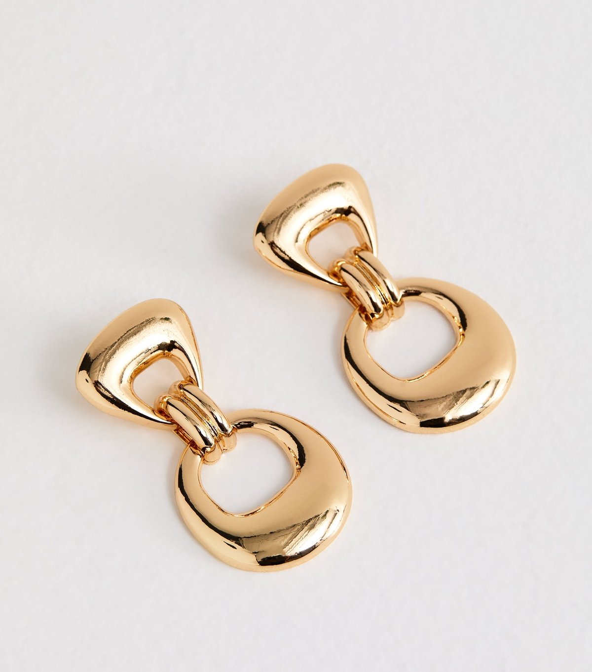 New Look Gold Tone Circle Drop Doorknocker Clip Earrings New Look - 3