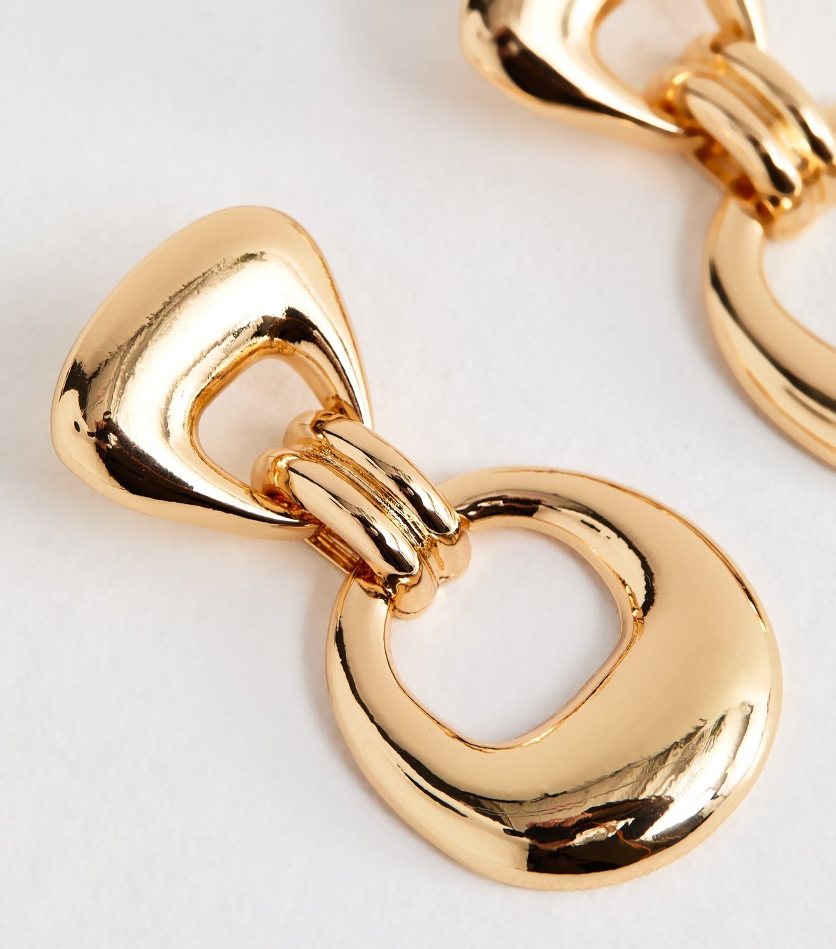 New Look Gold Tone Circle Drop Doorknocker Clip Earrings New Look - 4