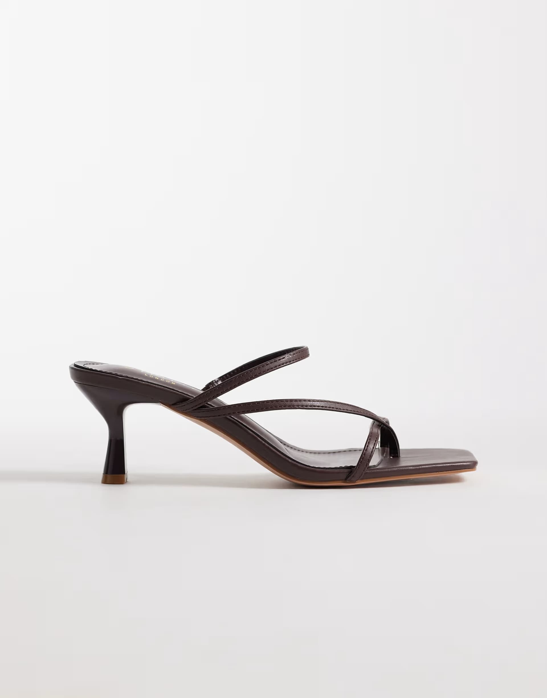 ASOS Simmi London Zarah kitten heeled mule sandals in chocolate