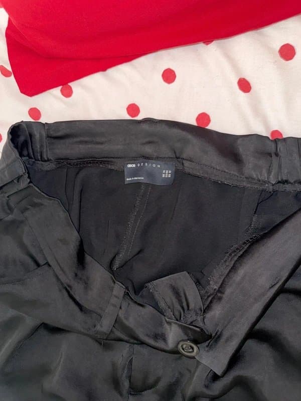 ASOS Black Silk wide leg trouser