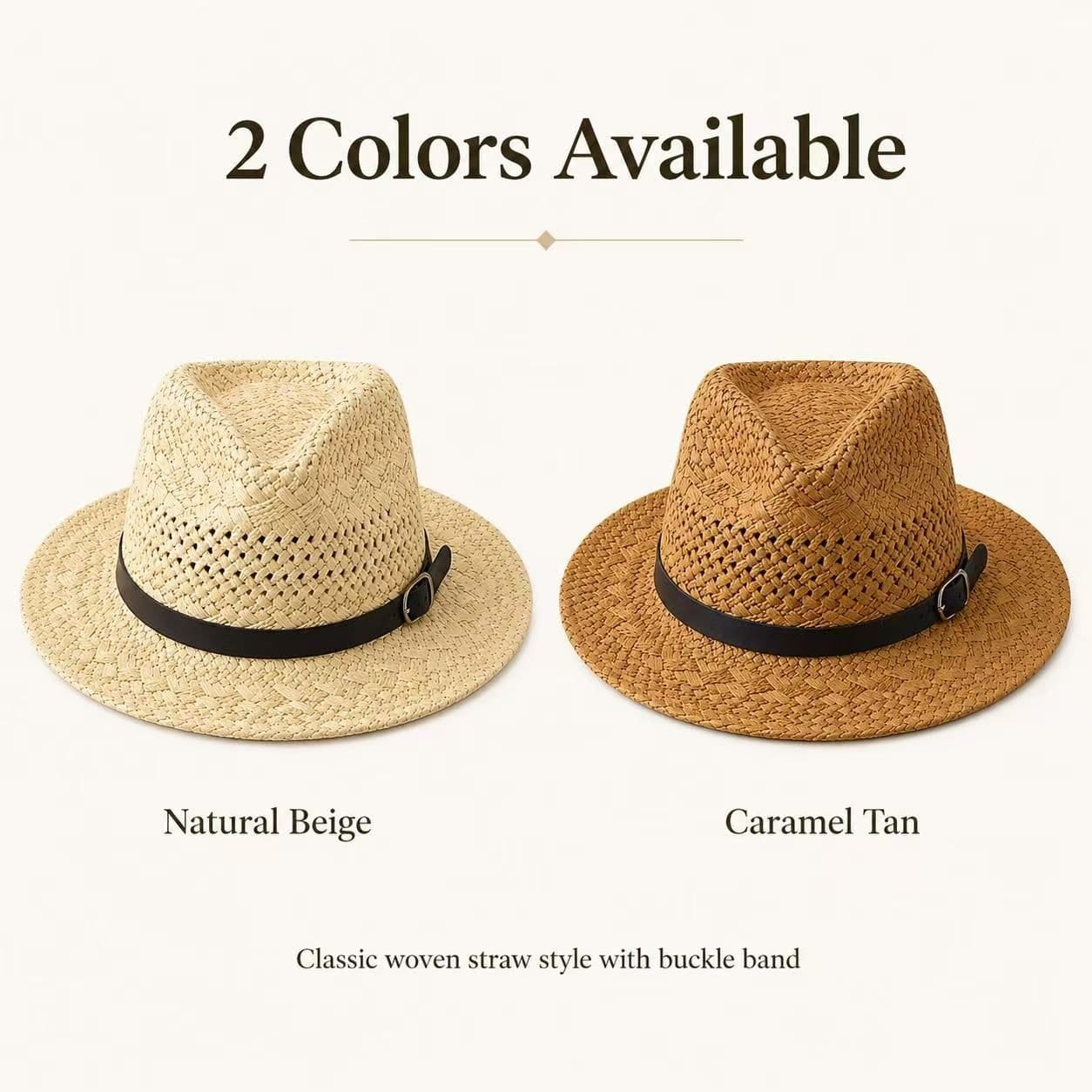 BluCore BluCore Women's Woven Straw Sun Hat with Adjustable Buckle Band in Brown - 4