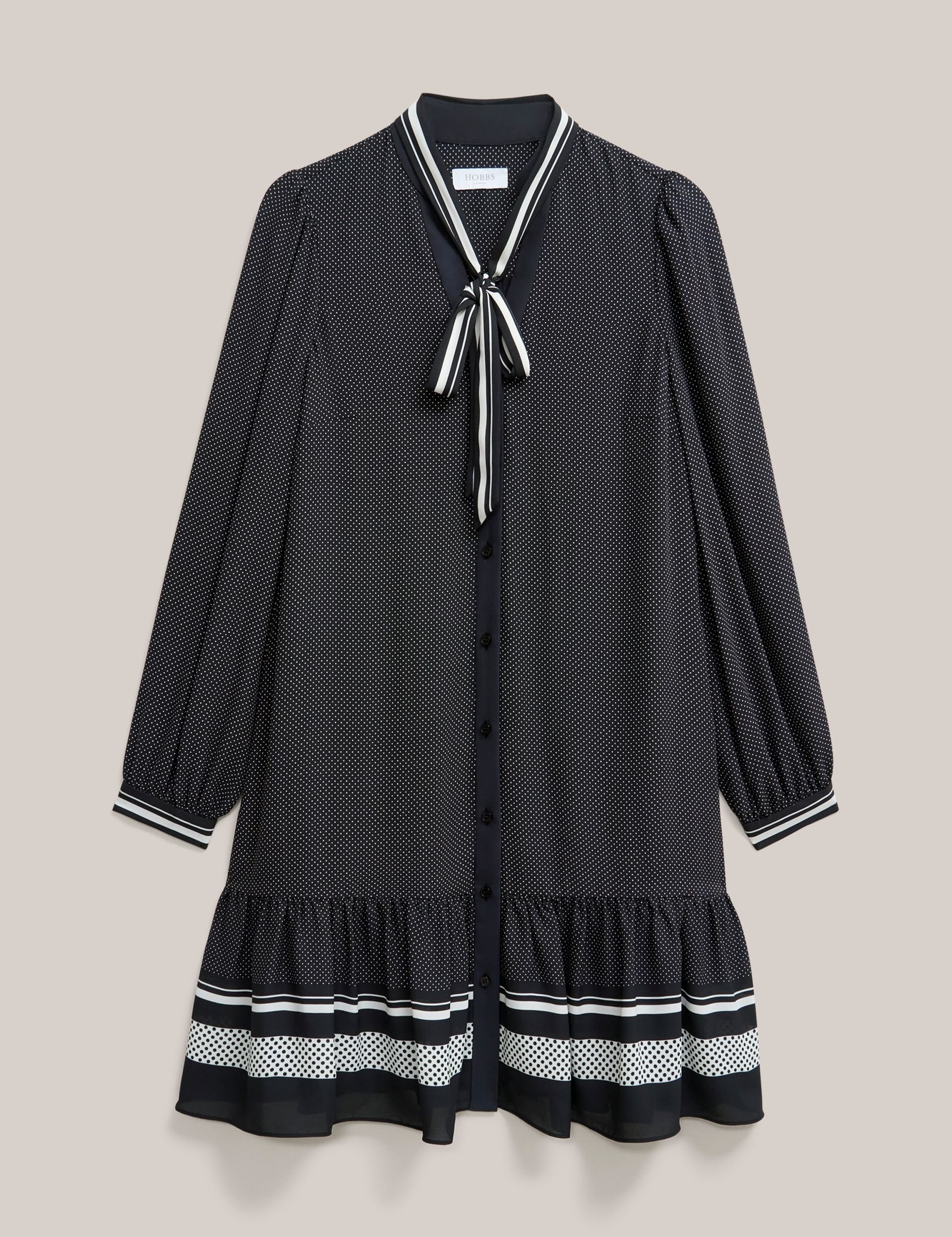 Hobbs London Hobbs London Women's Valerie Ruffle-Hem Mini Shift Dress in Dark Navy - 2