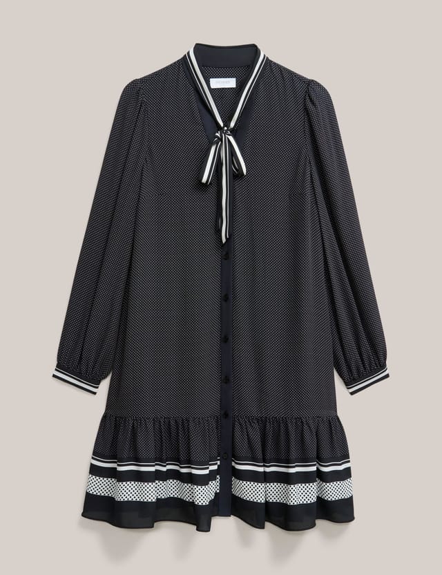 Hobbs London Hobbs London Women's Valerie Ruffle-Hem Mini Shift Dress in Dark Navy - 2