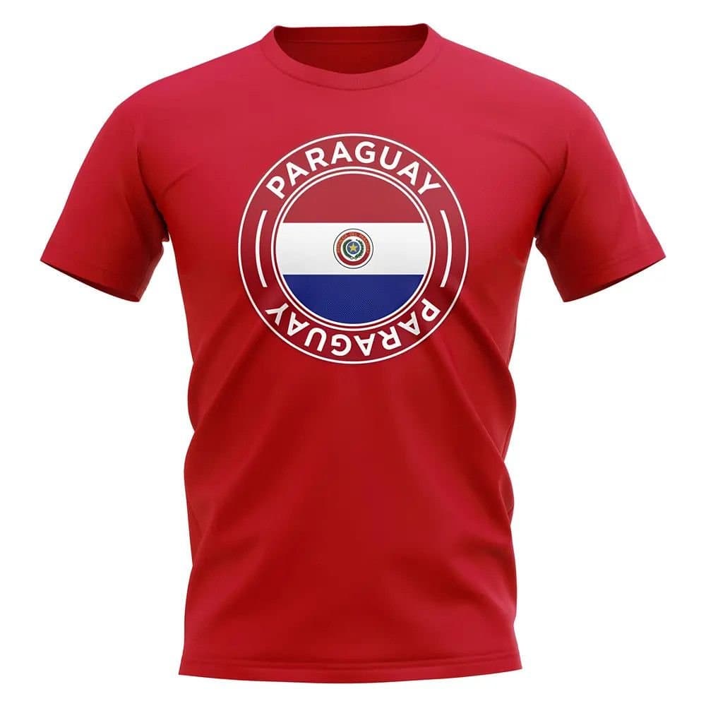Paraguay Paraguay Men's Personalised Football Badge T-Shirt in Red